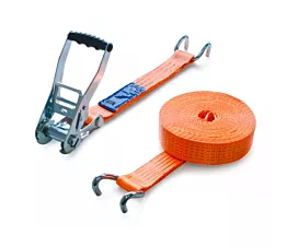 5T - Standard Spanngurt - 5T - 9m - 50mm - 2-teilig mit Klauenhaken - Orange