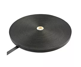 Alle schwarzen Gurtbänder Polyesterband 25mm - 2250kg - 100m-Rolle - Schwarz